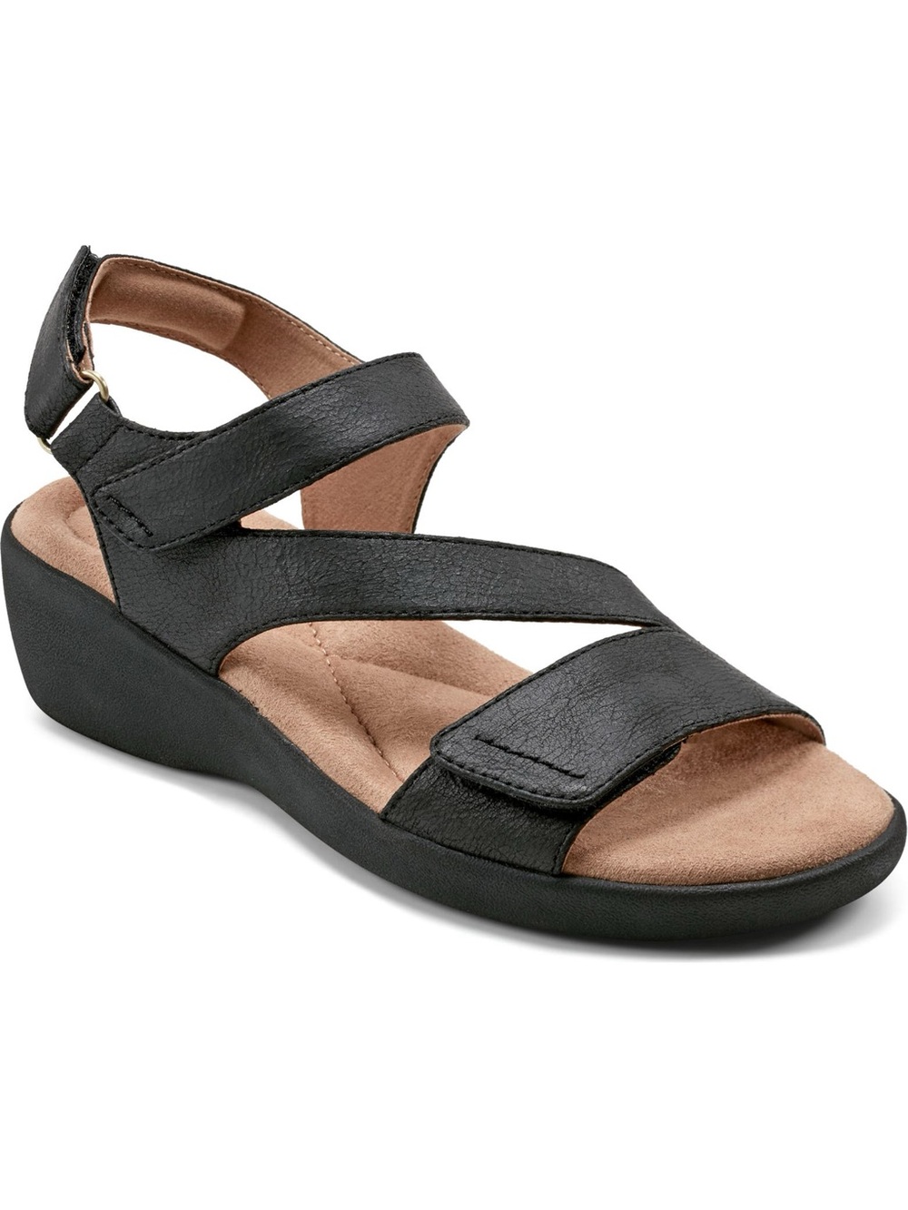 ♥️♥️ Easy Spirit Women’s Kimberly Strappy Low Wedge Sandal - Black